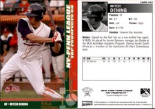 Mitch Dening 2008 Choice New York-Penn League Top Prospects #12 Card