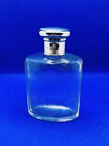 An English Glass Dressing Set Bottle w/Sterling Silver Top London UK 1931