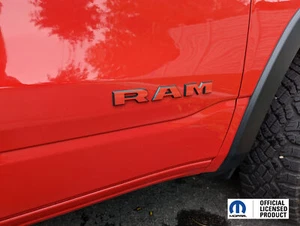 Fits 2019-2024 Ram Rebel 1500 -Ram Door Emblem Overlay - Vinyl Stickers Pair - Picture 1 of 5