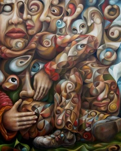 Collector 2024 (oil on canvas by Alex Lavrov) 24"x30" surrealism, symbolism - Picture 1 of 6