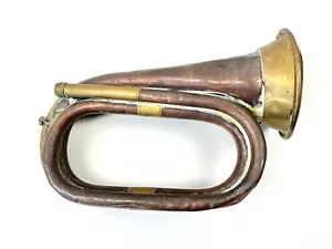 Antique Bugle Brass & Copper 1908 Church Lads Brigade Aldwych House London W.C - Picture 1 of 11