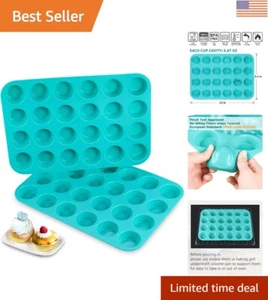 Pack of 2 Peacock Blue Silicone Muffin Pans – Food-Grade, Versatile & Durable - Picture 1 of 9