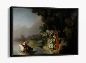 REMBRANDT, THE ABDUCTION OF EUROPA -DEEP FLOATER EFFECT FRAMED CANVAS ART PRINT - Picture 1 of 12