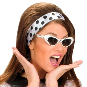 Rockabilly Cateye Brille Retro Sonnenbrille gepunktet 50er 60er Jahre Brille - Bild 1 von 3