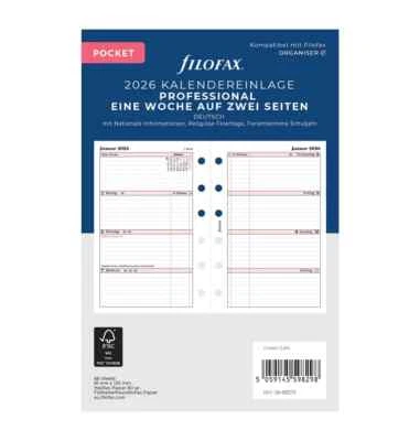 filofax Kalendereinlage 2026 POCKET PROF  1 Woche/2 Seiten, Kalendarium 26-68275 - Bild 1 von 4