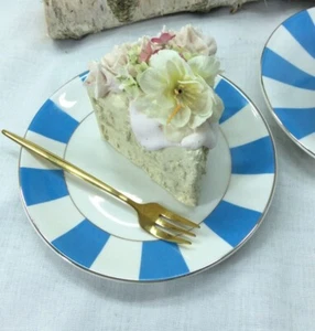 Juego de platos de postre a rayas azules y blancas de 16 cm - Imagen 1 de 9