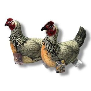 John Derian Target 2024 2 New Chicken Plush Bead Embellished Pillow (READ) - Picture 1 of 14