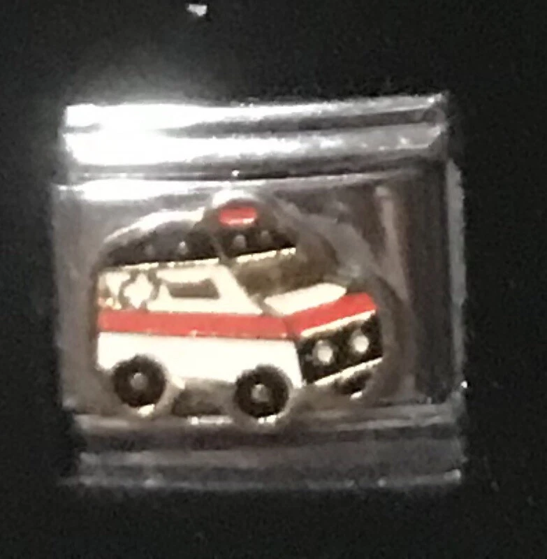 Ambulancia Venta al por mayor Italiano Charm Esmalte Eslabón 9MM K54 Foto 1 de 1
