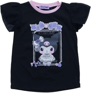 Sanrio Kuromi Girls T-Shirt Sleeve Chiffon Black 130cm 51.2in - Picture 1 of 1