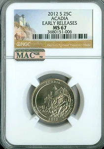 2012 S PARKS QUARTER SET OF 5 NGC MS67 PQ MAC SPOTLESS  .  - Picture 1 of 6