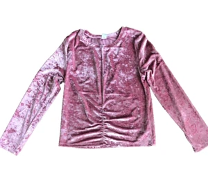 Old Navy Mädchen rosa Samt Langarmshirt Größe X-Large 14/16 (A6) - Bild 1 von 2