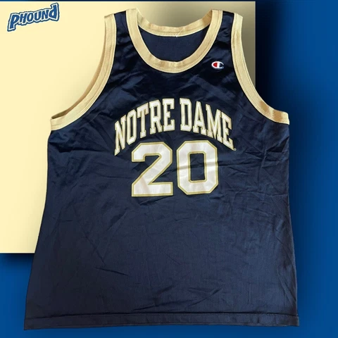 VINTAGE NOTRE DAME CHAMPION 90s Replica BASKETBALL JERSEY Sz Large 44 Rare Cover