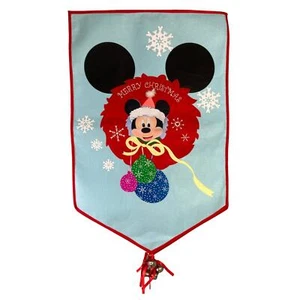 Disney Mickey Mouse Christmas Banner Large Festive Holiday Decor Door Hanger - Picture 1 of 15