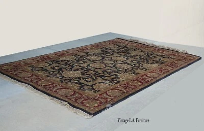 Alfombra vintage anudada a mano dorada, roja y negra Asis Foto 1 de 4