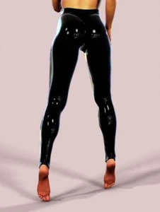 Leggings de cuero Wet Look elásticos sexy pantalones ajustados damas mujeres cintura alta - Imagen 1 de 15