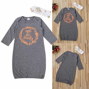 Newborn Baby Girls Boys Outfits Summer Romper Bodysuit Jumpsuit Headband Clothes - Picture 1 of 9