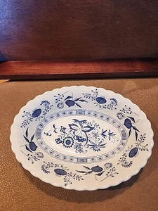 J&G Meaker CLASSIC weiß, blau nordisch ovale Servierplatte VINTAGE - ENGLAND - Bild 1 von 8