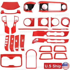 Juego interior completo rojo tablero panel central cubierta moldura kit para Toyota Tacoma 2016-23 - Imagen 1 de 107