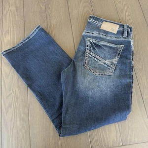 BKE Buckle Jake Straight Leg Jeans 32x32 Dark Wash Blue Premium Stretch Denim - Picture 1 of 16