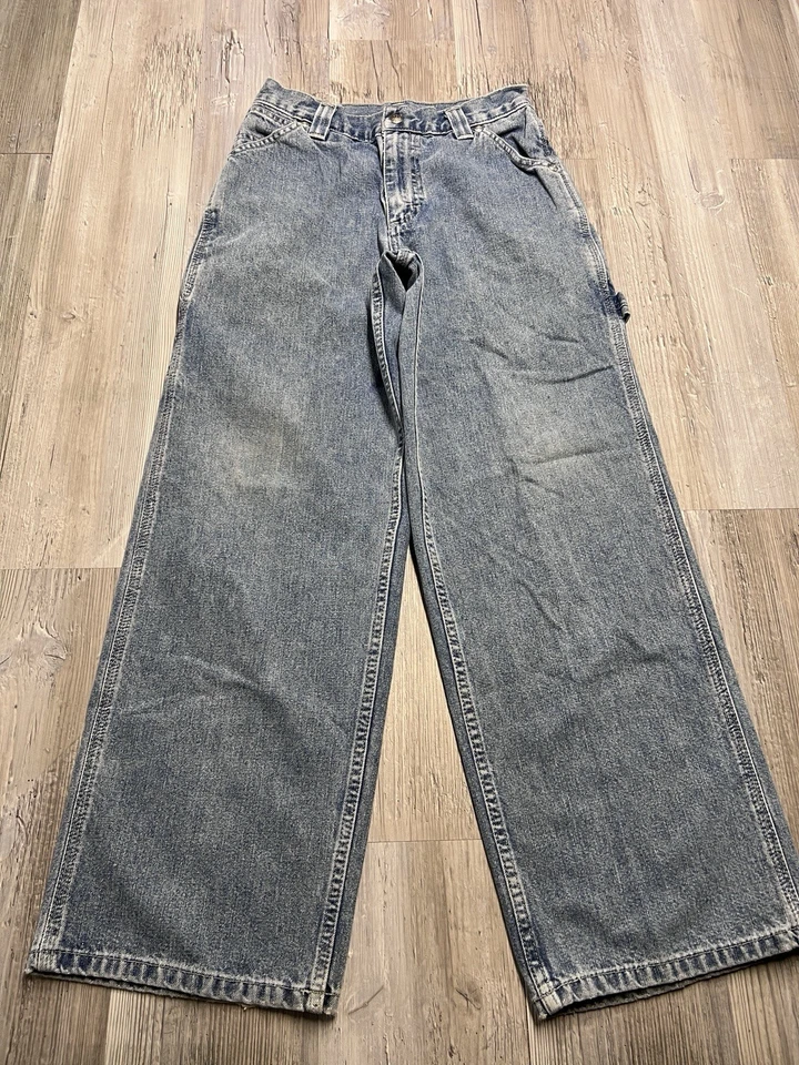 Pantalones de mezclilla holgados vintage Lee Riders niños carpintero talla 12 R Y2K patinador grunge Foto 1 de 4