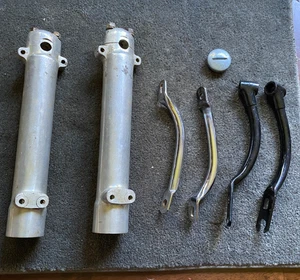 Original 1950s 1960s AJS Matchless Alloy Fork Pair, Lift Handles, B52 Plug - Picture 1 of 12