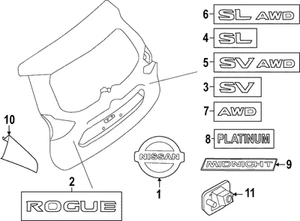 Genuine Nissan Emblem 84890-6RM0A - Picture 1 of 1