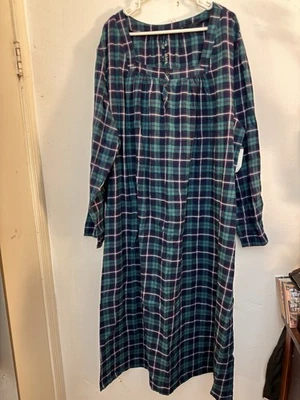 Croft & Barrow Plaid Flannel Nightgown 100% Cotton NWT - Image 1 of 4