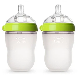 Comotomo Baby Bottle Double Pack Green 8oz - Picture 1 of 4