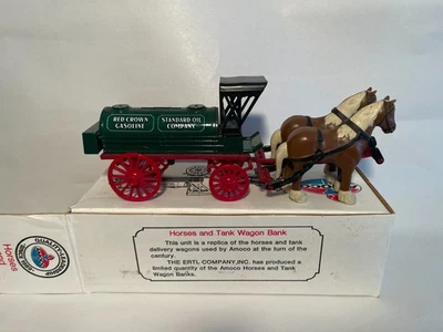 NEW ERTL Amoco Horse Drawn Tank Wagon Diecast Bank - Image 1 of 2