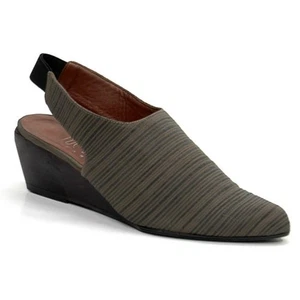 Donna Luc Berjen Slingback Zeppa Tacchi 37,5/7 Tessuto Verde Punta Conica Italia - Foto 1 di 4