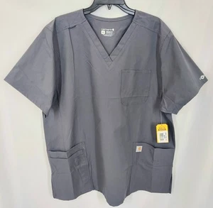 Unisex Carhartt Scrub Top Size XL, Pewter Grey, 6 Pockets, V-neck, NWT - Picture 1 of 8