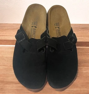 Birki's By Birkenstock Clogs EUR 45/ Men’s 12 Black Suede Birko Premium Fussbett - Picture 1 of 7