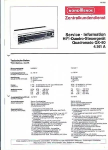 Nordmende Original Service Manual für HiFi-Quadro Quadronado QX-80 4.161A - Picture 1 of 1