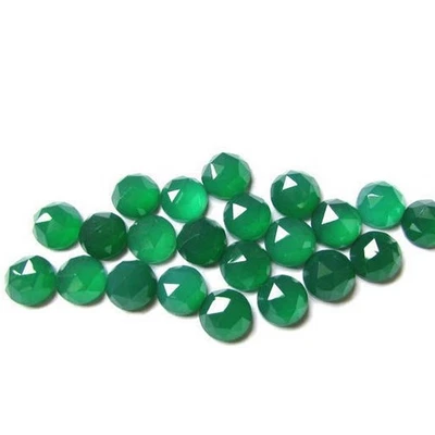 Piedra preciosa suelta redonda de ónix verde natural corte rosa de 5 mm a 25 mm Foto 1 de 2