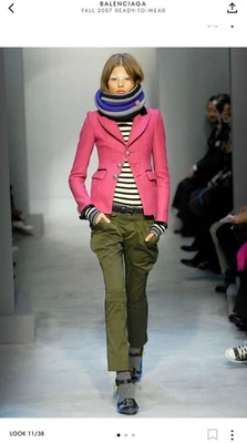 Balenciaga Nicholas Ghesquiere 2007 年秋季罕见跑道粉色西装外套 — 第 1/4 张图片