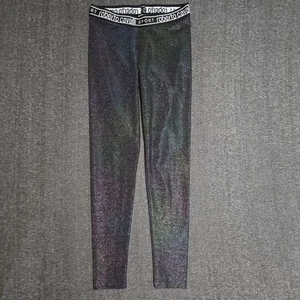 Roberto Cavalli Sport Woman's Leggings Sparkle Sz Large Pull On Logo Waistband - Picture 1 of 11
