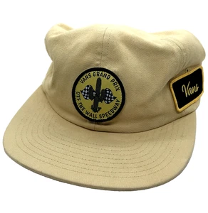 VANS Off The Wall Dusk Downer Jockey Hat Strapback Cap Tan Taupe Mens - Picture 1 of 3