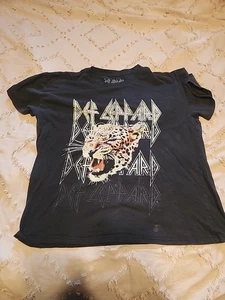Def Leppard Shirt Herren XL schwarz Leopard Grafik Band Rock Tee T-Shirt 2023 - Bild 1 von 5