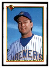 1990 Bowman #400 JIM GANTNER Milwaukee Brewers ~E6U