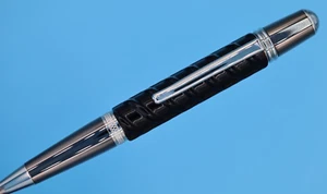 Sierra Ballpoint Pen in Platinum & Black Ti with REAL Steel Rebar Black Finish - Picture 1 of 7