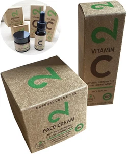 9x NaturKosmetik Vitamin C Serum Augen GesichtsCreme Anti Falten Hyaluronsäure - Bild 1 von 7