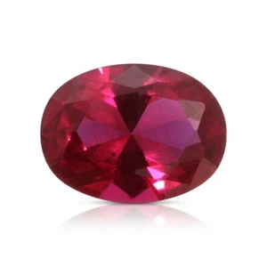 Forma ovale rubino rosso creato in laboratorio, pietra preziosa pulita dagli occhi, perfetta per gioielli - Foto 1 di 4