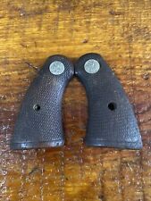 Vintage Colt Checkered Wood Grips For Python Or Official Police. Fits Ie Square