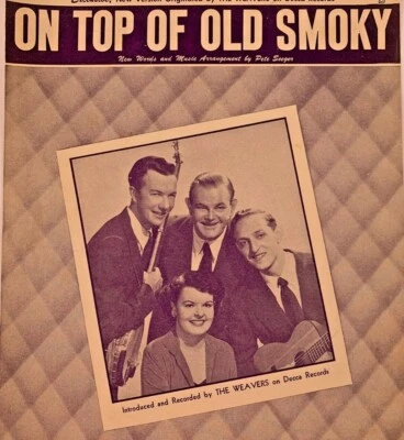 Vintage Sheet Music On Top of Old Smoky by The Weavers Decca Records 1951  PA-12 - Image 1 of 4