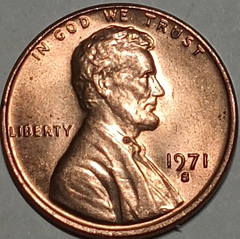 1971 S Uncirculated (BU) Lincoln Memorial Cent (Penny) Cover