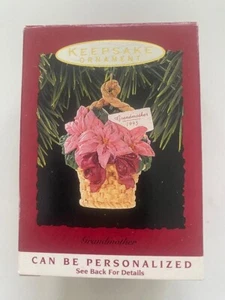 Hallmark Ornament 1993 Grandmother Flower Basket Can Be Personalized 12 - Picture 1 of 2