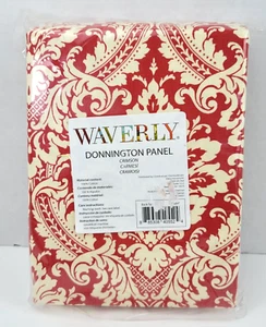 1 Waverly Donnington Crimson Curtain Panel Red Damask 52x84 Back Tab 1 Tieback - Picture 1 of 8