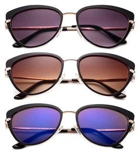 3er Pack Sonnenbrille zweifarbig Metallrahmen hochmodisch optische Qualität Cat Eye Style - Bild 1 von 5