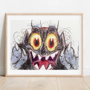 The Devil Ballpoint Pen Print, Cuphead Art Poster - Picture 1 of 3