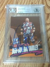 2001 BUH-BUH RAY DUDLEY RC HOF TRADING CARD AUTHENTIC AUTOGRAPH BECKETT 